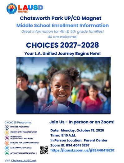 Parent Workshop - Choices 2027-2028